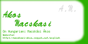 akos macskasi business card